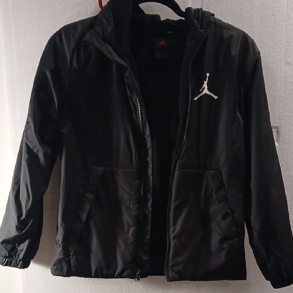 Jordan Kids Black Jacket with White Logo